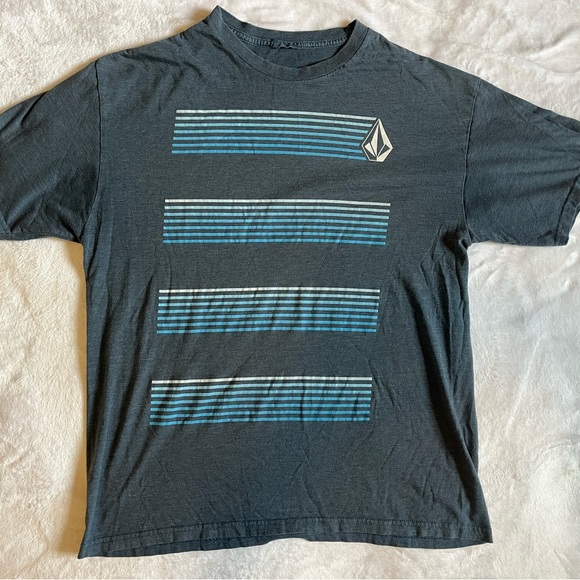 Volcom Other - Men’s Volcom Blue striped shirt with white stripes and a small logo on the front